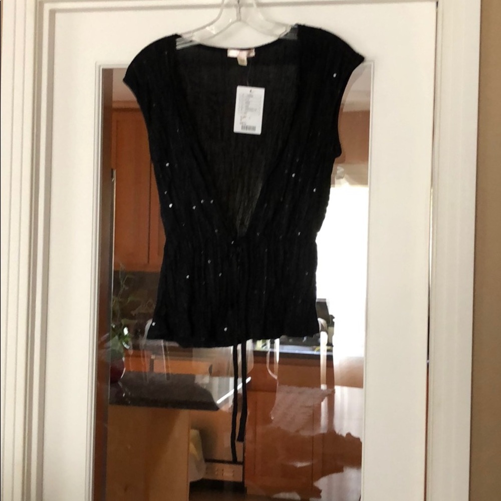 NWT women’s Lux sequined tie sleeveless wrap